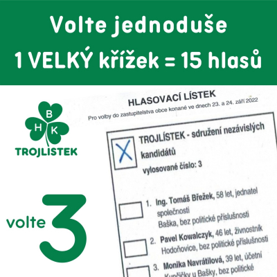 Volební lístek pro TROJLÍSTEK !